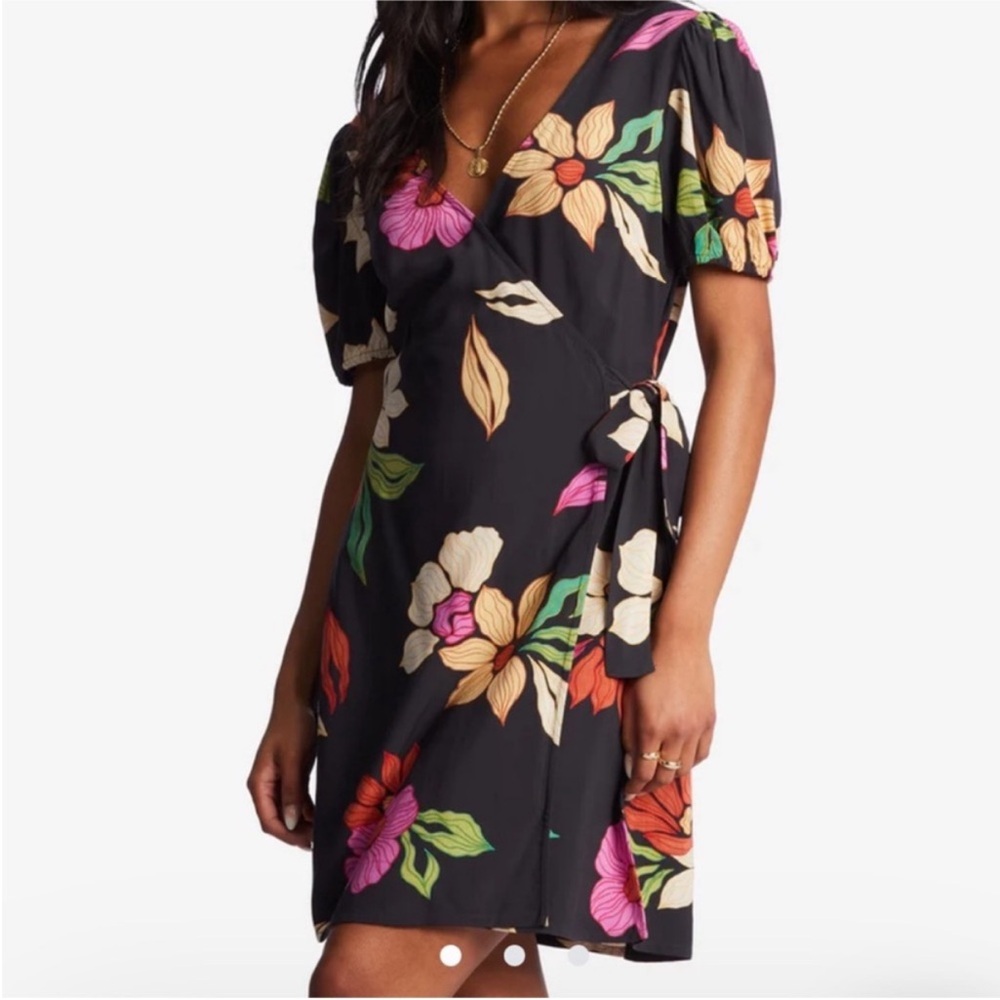 Billabong Hot Tropics Mini Wrap Dress - Picture 1 of 5